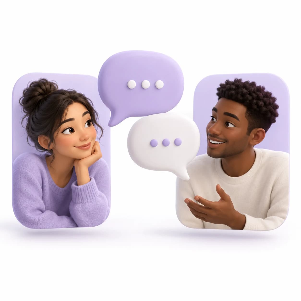 Two people connecting through StoryTimes conversations.